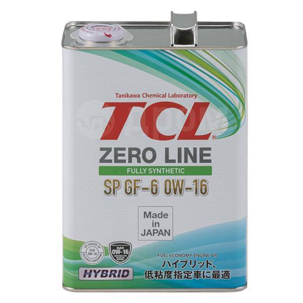Масло TCL Zero Line Fully Synth, Fuel Economy, SP, GF-6, 0W16, 4л, 0040016SP