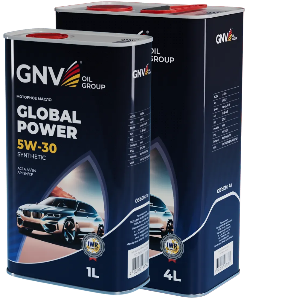 Моторное масло GNV Global Power 5W30 СИНТ SN/CF A3/B4 (Image box 4+1) 5 л