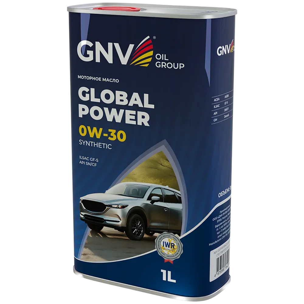 Моторное масло GNV Global Power 0W30 СИНТ SN/CF A5/B5 GF-5 1 л