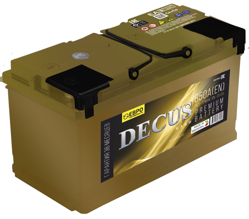 АКБ Decus 6CT-77L (золото)